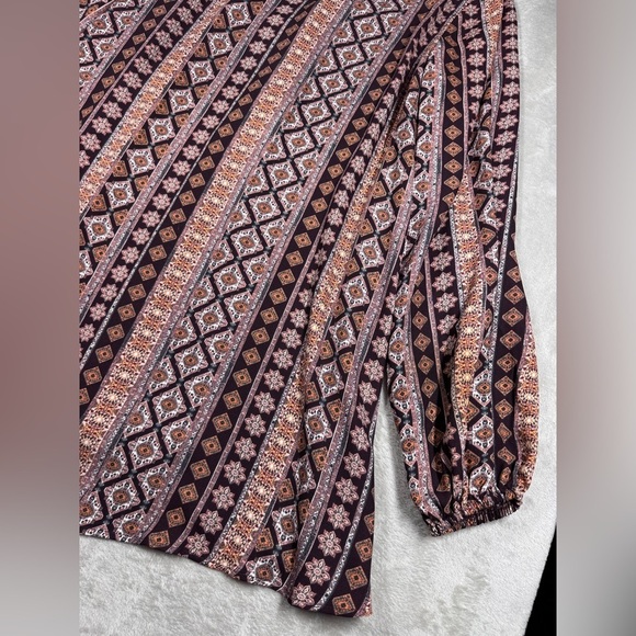 Show Me Your MuMu Lightning Bird Tunic Floral Boho Striped Lace Up Mini Dress M - Picture 13 of 16